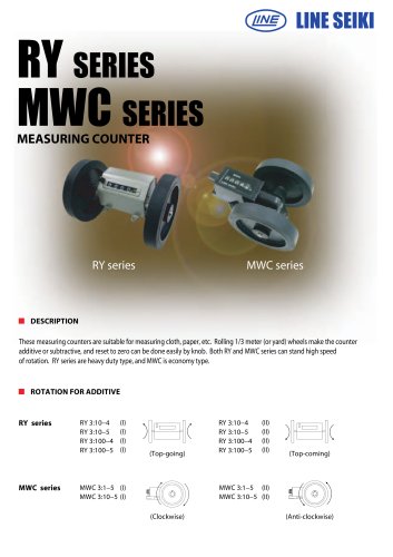 RY Series Catalog (Length Measuring Counter)