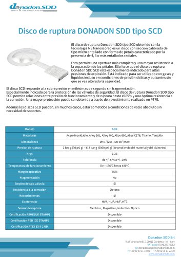 Disco de ruptura DONADON tipo SCD