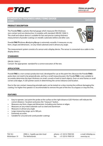 PowderTAG Thickness Analysing Gauge LD5850