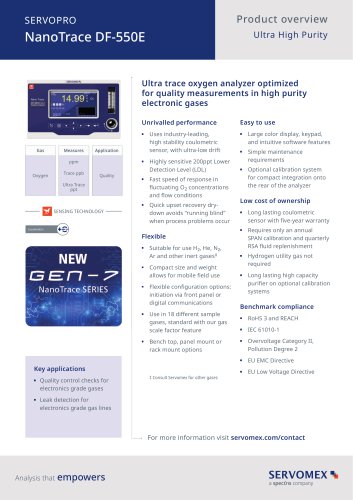 SERVOPRO DF-550E Product Brochure