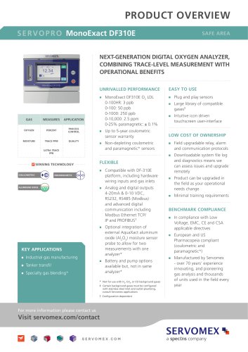 SERVOPRO MonoExact DF310E Product Brochure