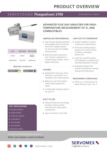 SERVOTOUGH FluegasExact 2700 Product Brochure