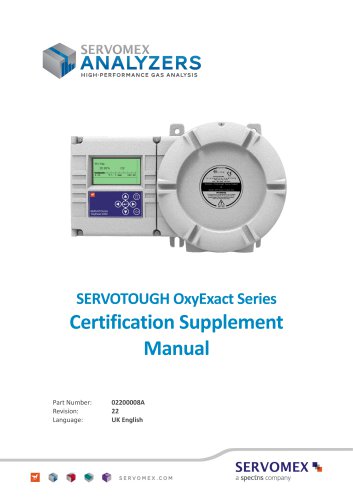 SERVOTOUGH OxyExact 2200 Series Certification Manual 02200008A_22