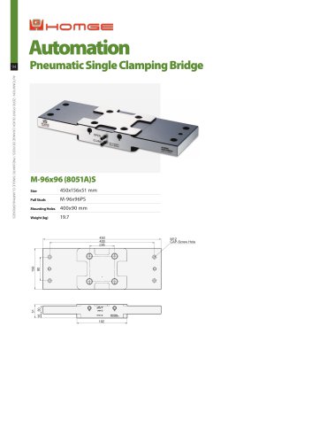 ZERO-POINT QUICK CHANGE PNEUMATIC CLAMPING BRIDGE &ndash; 1 Station (8051A)S