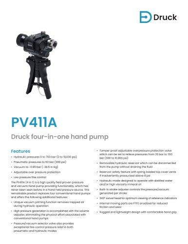 Druck PV411A Four-In-One Hand Pump
