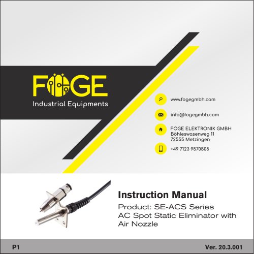 AC Spot Static Eliminator with Air Nozzle SE-ACS Series