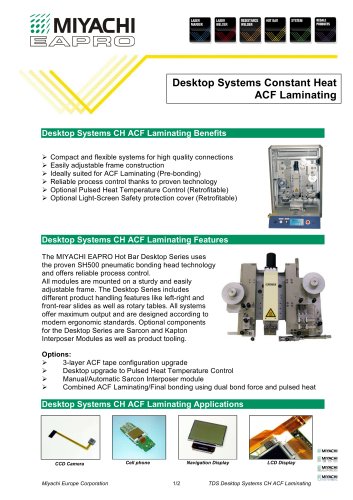 Desktop Systems Constant Heat ACF Laminating