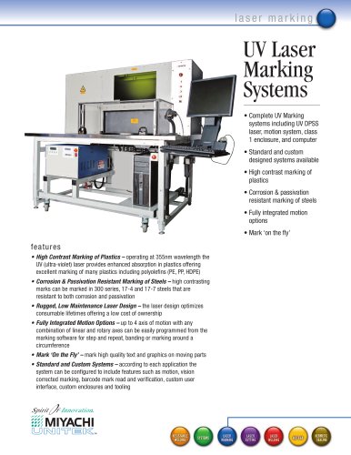 Nd:YV04 UV Laser Marker Systems