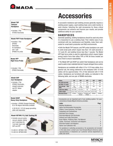 Resistance Welding Accessories