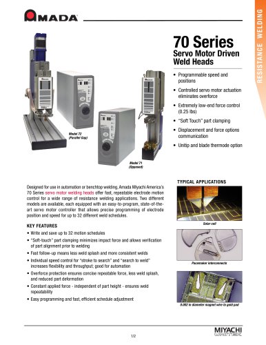 Servo-Motor Driven Weld Heads - 70 Series