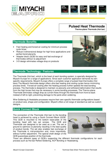 Thermoplane Thermodes Technical Datasheet