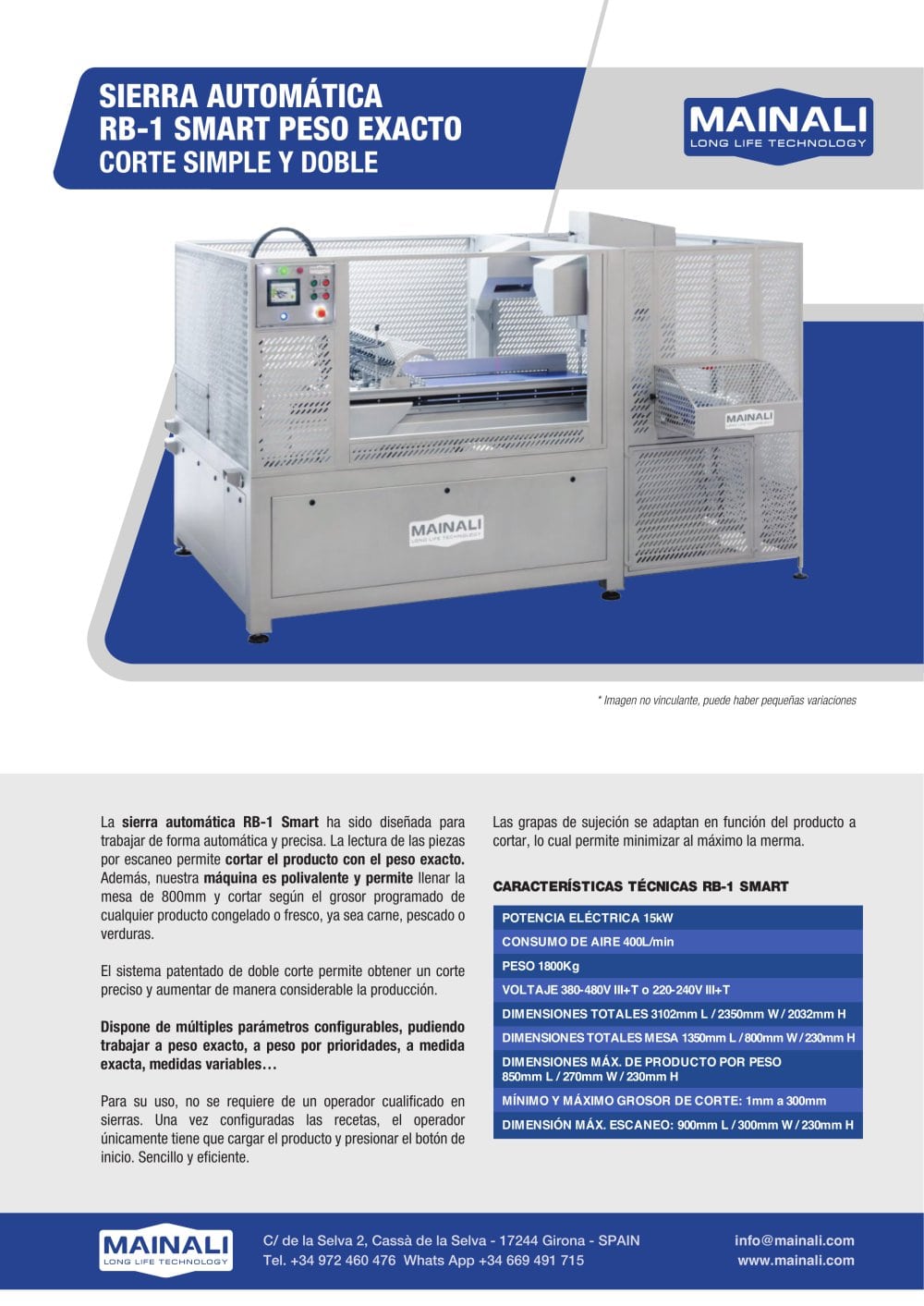 SIERRA AUTOMATICA RB-1SMART PESO EXACTO - Mainali