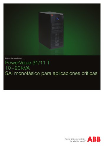 PowerValue 31/11 T , SAI monofásico para aplicaciones críticas