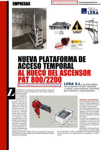 PAT (PLATAFORMA ACCESO HUECO ASCENSOR)