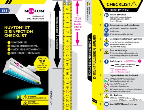 NUVTON disinfection checklist