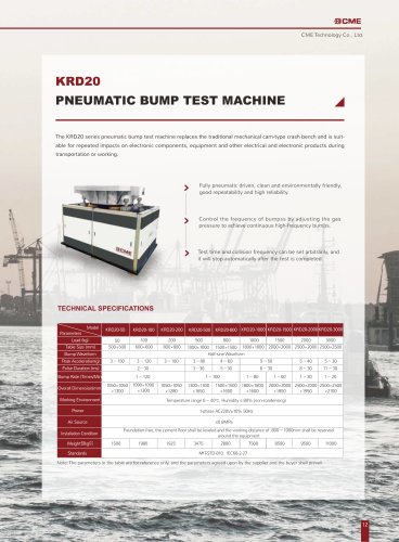 KRD20 Pneumatic Bump Test Machine Shock Testing Machine