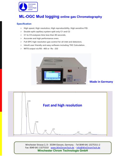 ML-OGC Mud logging online gas Chromatography