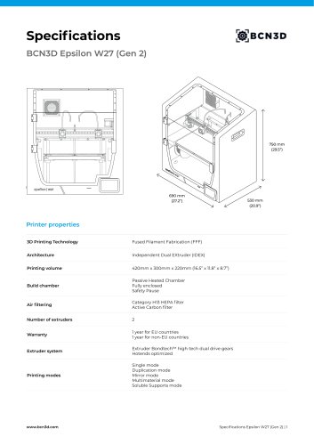 BCN3D-Datasheet-Epsilon-W27-Gen2_EN-v1.2