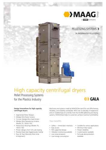 High-Capacity Model - Centrifugal pellet dryer Brochure en