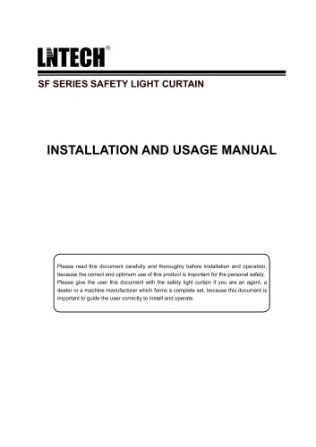 SF SERIES SAFETY LIGHT CURTAIN