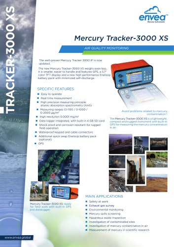 Mercury tracker 3000XS monitor Air quality & Environment