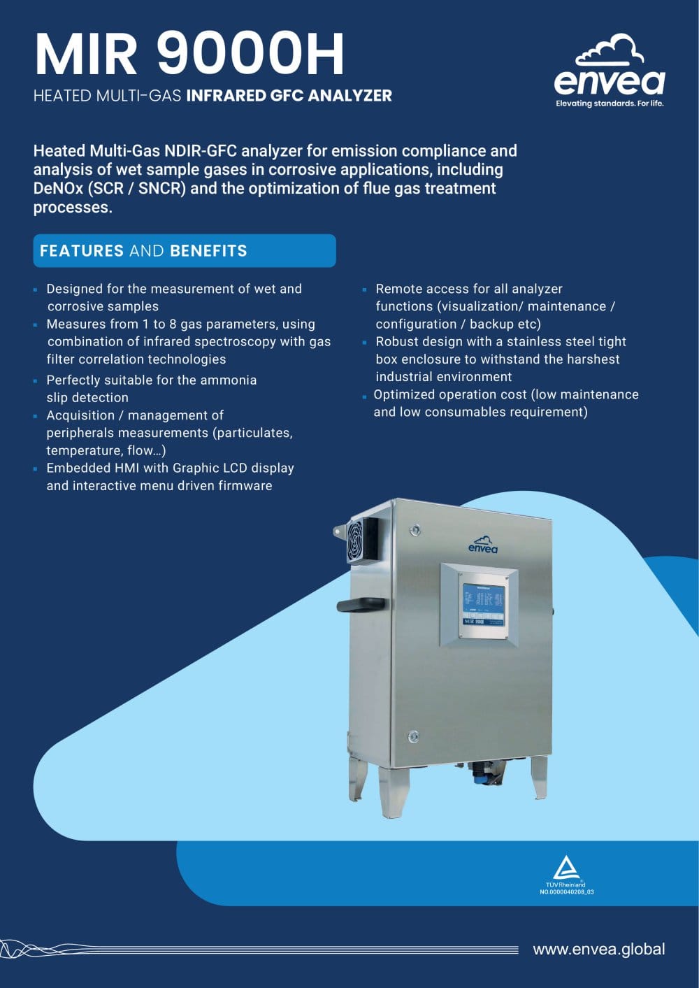 Stack emission monitoring: heated multi-gas IR-GFC analyzer MIR9000H - ENVEA