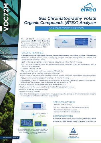 VOC72M- BTEX monitor - VOC chromatograph + PID detector