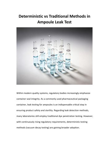 Deterministic vs Traditional Methods in Ampoule Leak Test