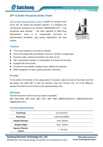 Saicheng Bottle Perpendicularity Tester ZPY-G