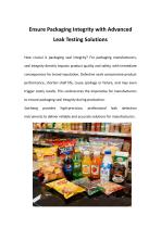 Saicheng-Ensure Packaging Integrity with Advanced Leak Testing Solutions