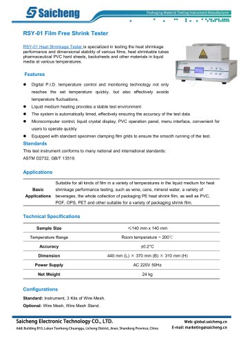 Saicheng Film Free Shrink Tester RSY-01