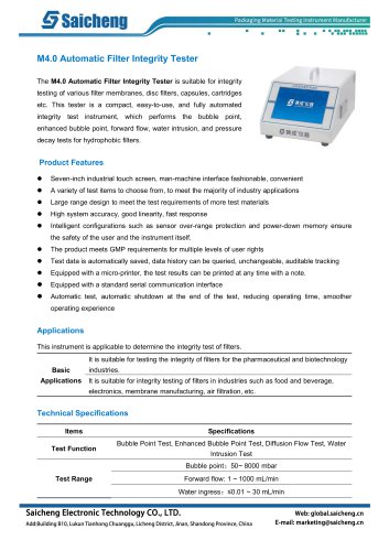 Saicheng Filter Integrity Tester M4.0