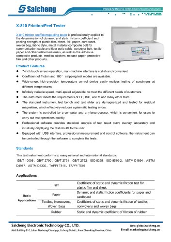 Saicheng Friction/Peel Tester X-810