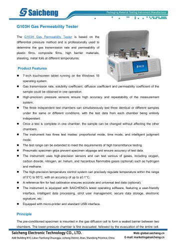 Saicheng Gas Permeability Tester G103H