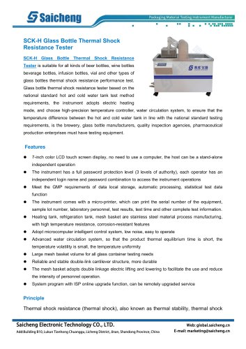 Saicheng Glass Bottle Thermal Shock Resistance Tester SCK-H