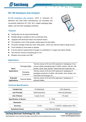 Saicheng Headspace Gas Analyzer DK-190
