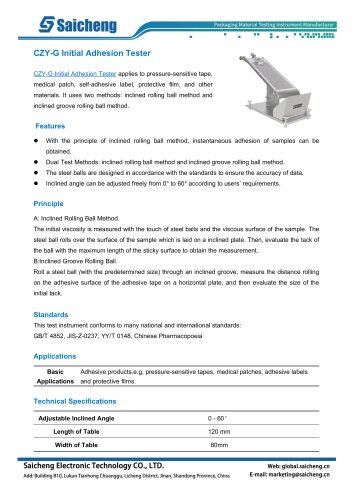 Saicheng Initial Adhesion Tester CZY-G