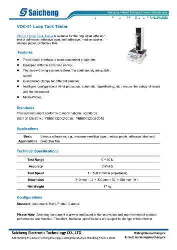 Saicheng Loop Tack Tester VOC-01