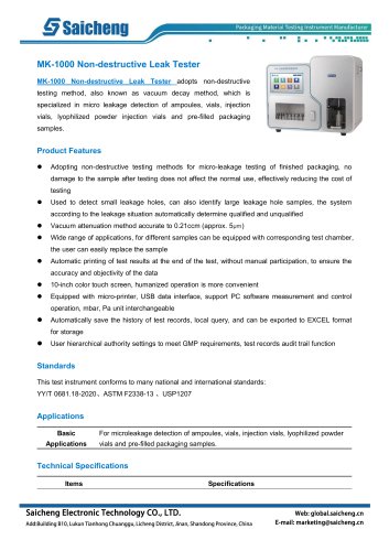 Saicheng Non-destructive Leak Tester MK-1000