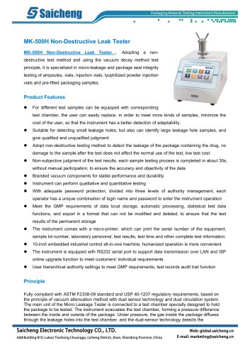 Saicheng Non-destructive Leak Tester MK-500H