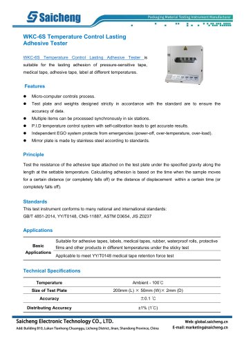 Saicheng Temperature Control Lasting Adhesive Tester WKC-6S