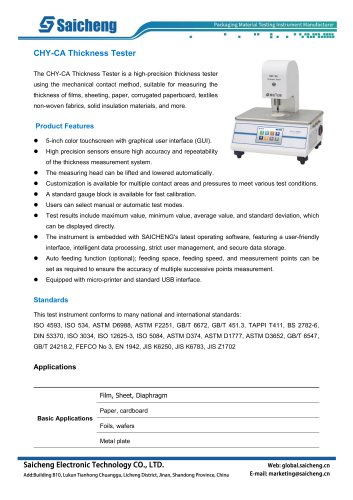 Saicheng Thickness Tester CHY-CA