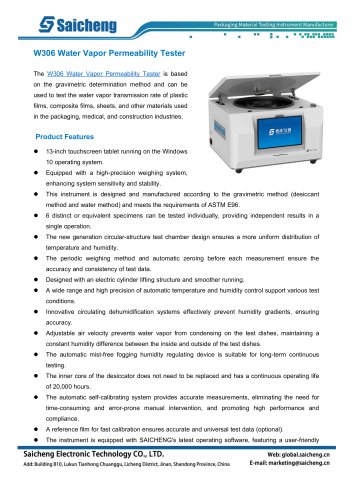 Saicheng Water Vapor Permeability Tester W306