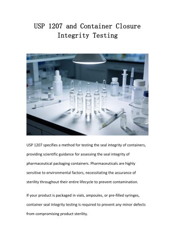 USP 1207 and Container Closure Integrity Testing