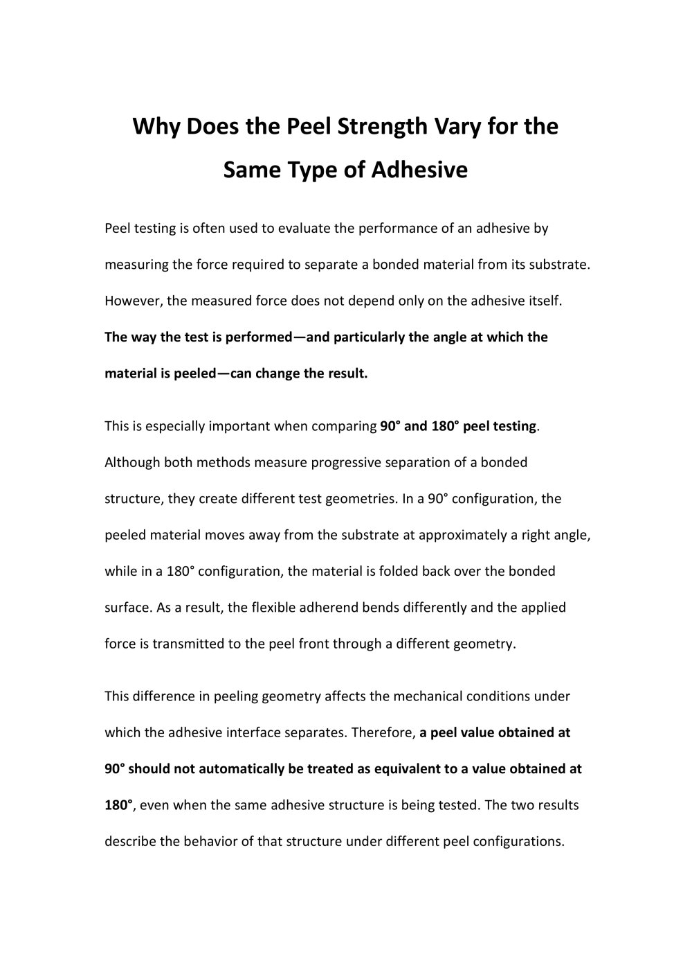 Why Does the Peel Strength Vary for the Same Type of Adhesive? - Jinan Saicheng Electronic Technology Co.,LTD