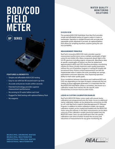 Rapid BOD/COD Meter Specification Sheet