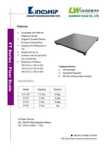 FT Series - Floor Scale