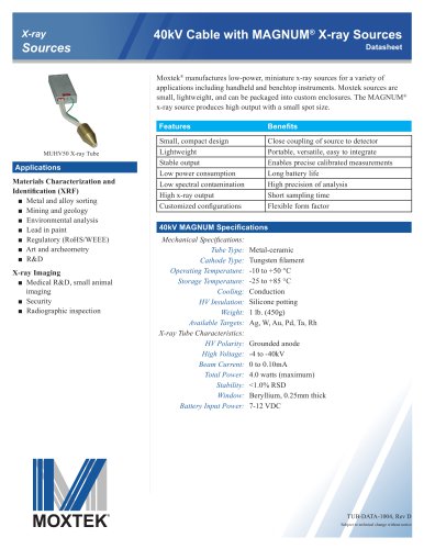 40kV Cable with MAGNUM X-ray Sources