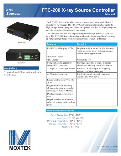 FTC-200 X-ray Source Controller