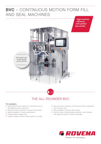 BVC – CONTINUOUS MOTION FORM FILL AND SEAL MACHINES